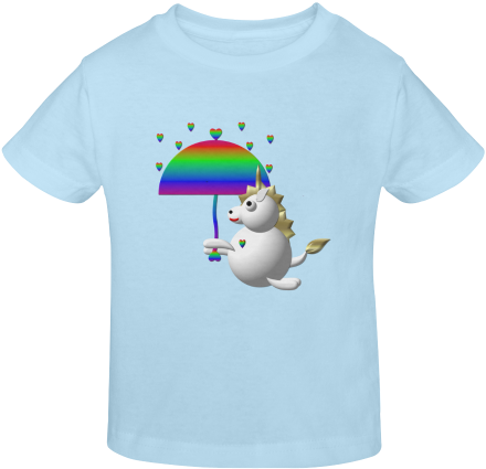 Cute Critters With Heart - Niedlicher Unicorn Mit Einem Regenschirm Grußkarte (500x500), Png Download