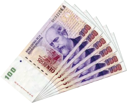 Billetes Pesos Png - Peso Argentino A Peso Uruguayo (442x370), Png Download