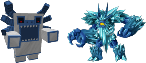 Town Village Vs Monster Legends And Dragon City Alpha - Minecraft Twilight Forest Alpha Yeti (530x230), Png Download