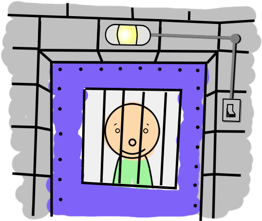 Prisoner Behind A Door With A Light - Prisoner (557x485), Png Download