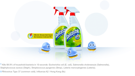 Fantastik With Scrubbing Bubbles - Fantastik All-purpose Spray Cleaner 950ml Bottle (500x274), Png Download