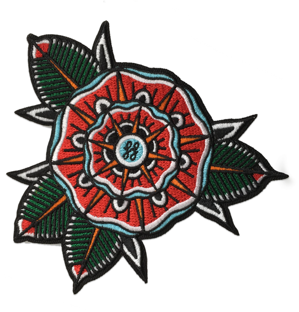 'geo Flower' Patch Few And Far Collective - Embroidery (992x1024), Png Download