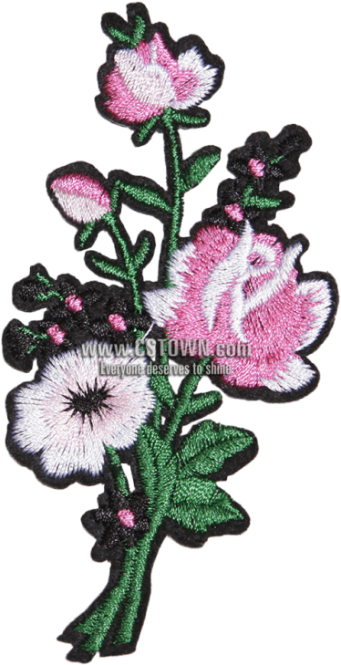 Lovely Pink Flowers Patch For Girl's Clothes - Sewing (780x780), Png Download