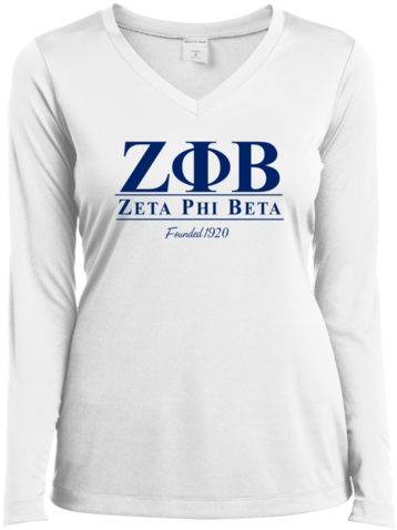 Zeta Phi Beta Ladies Long Sleeve Performance Vneck - Comey Is My Homey Sleeve (480x480), Png Download