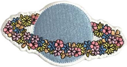 Flower Planet Iron-on Embroidered Patch - Embroidered Patch (560x373), Png Download