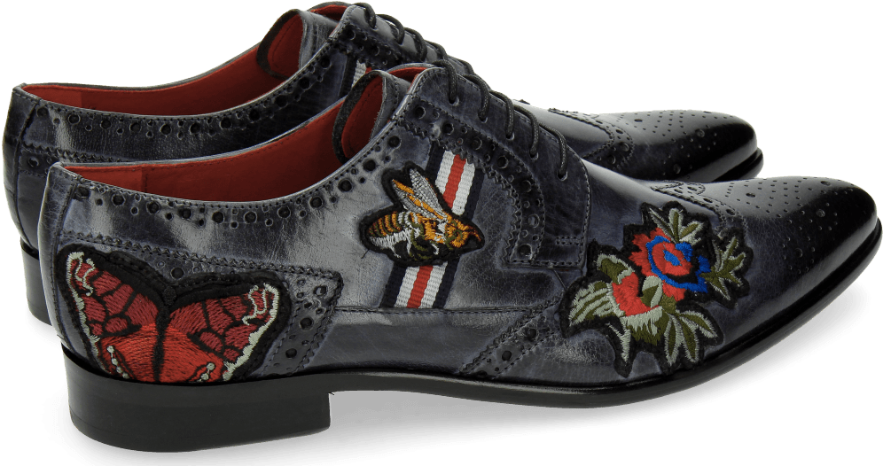 Derby Shoes Toni 30 Moroccan Blue Patch Flower Bee - Climbing Shoe (1024x1024), Png Download