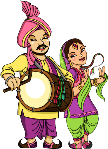 Punjabi Dhol Clipart Png (394x521), Png Download