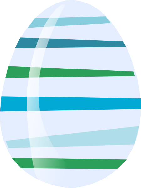 Blue Green Striped Egg Svg Clip Arts 450 X 598 Px (450x598), Png Download