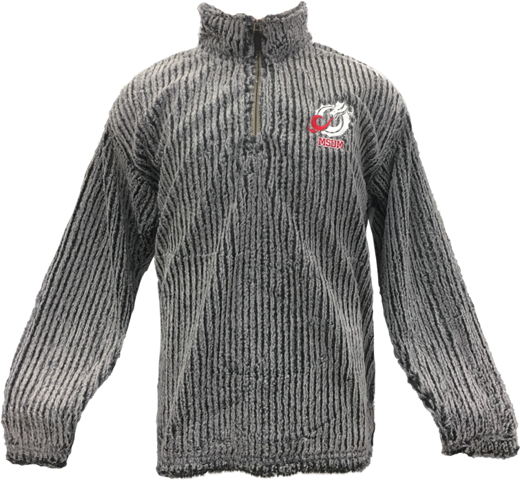 Msum Mens Wale Sherpa 1/2 Zip - Long-sleeved T-shirt (800x800), Png Download