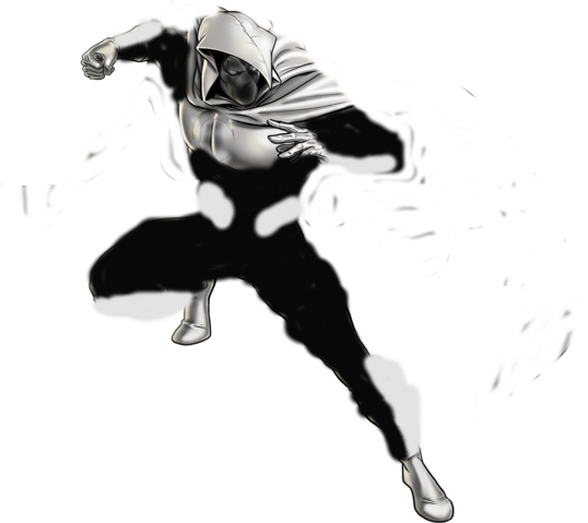 All-new Moon Knight Portrait Art - Black And White Superhero Suit (538x479), Png Download