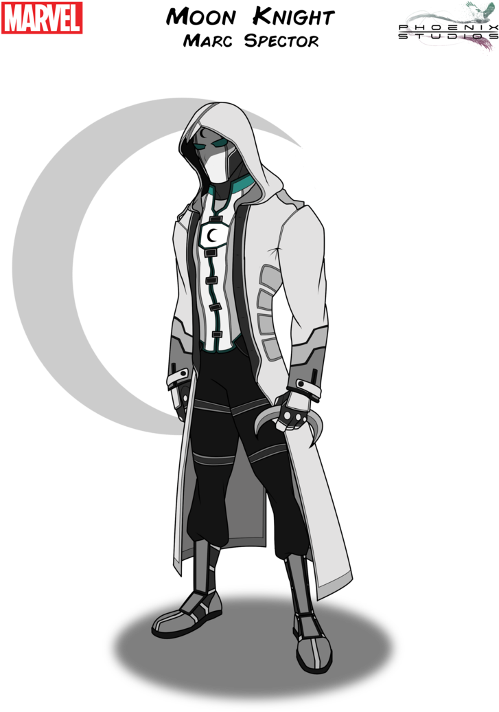 Moon Knight By Phoenixstudios91 On Deviantart - Moon Knight Mcu Concept (751x1063), Png Download