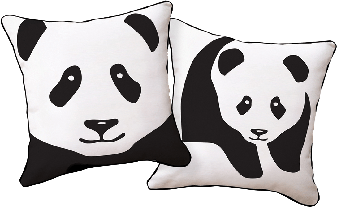 Black And White Giant Panda Animal Pillow - Rr Giant Panda Reversible Throw Pillow (1200x1200), Png Download