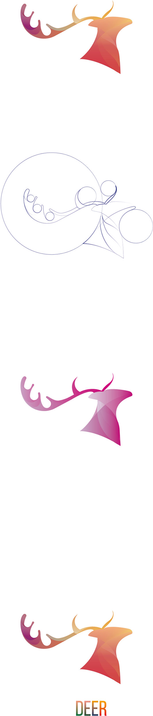 Deer - Logo Animal - Sketch (1200x2994), Png Download