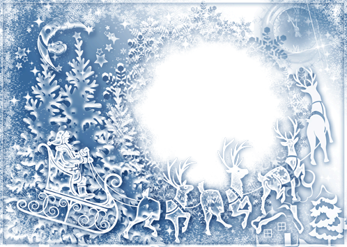 Christmas Fairy Tale - Christmas Frame Png Blue (498x355), Png Download
