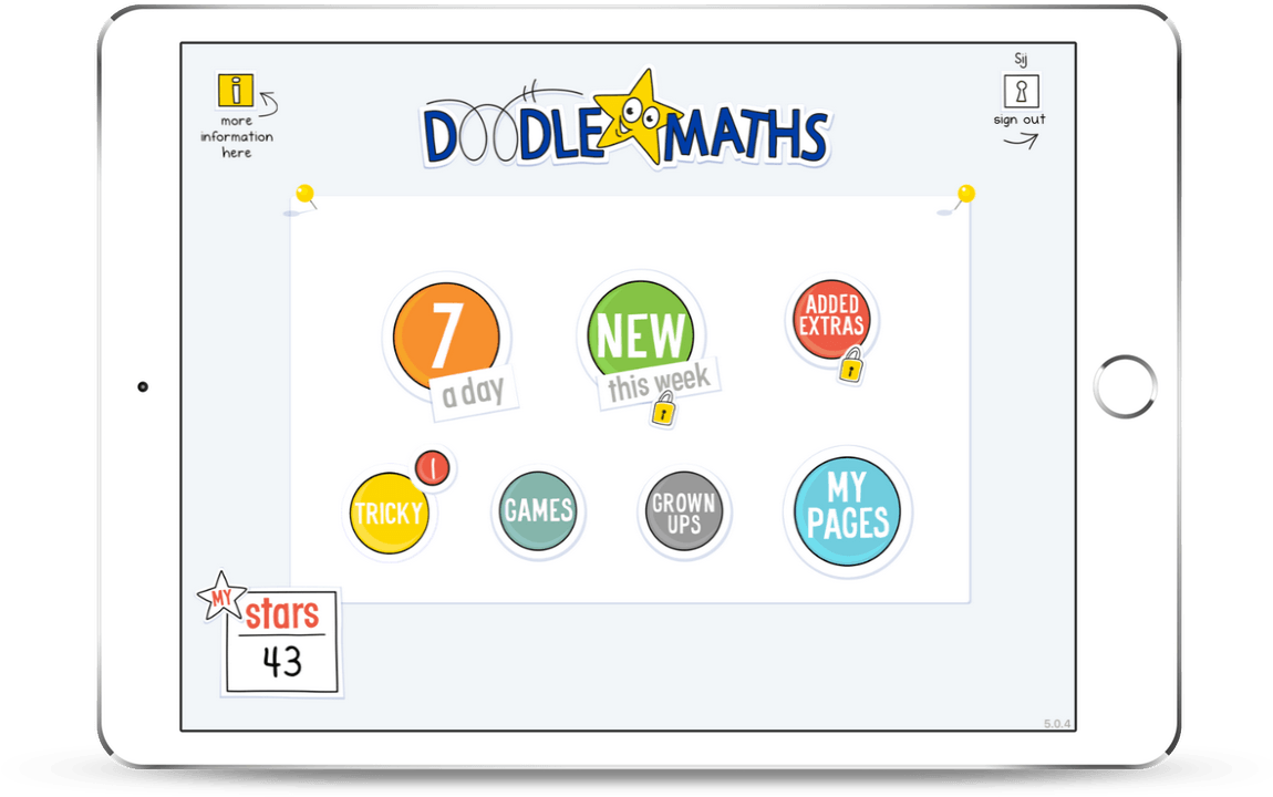 Doodlemaths Ipad Main Menu - Apple Ipad Family (1157x869), Png Download