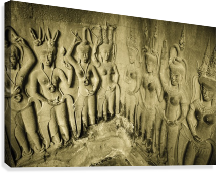 Angkor Wat Motif Canvas Print - Angkor Wat (428x343), Png Download