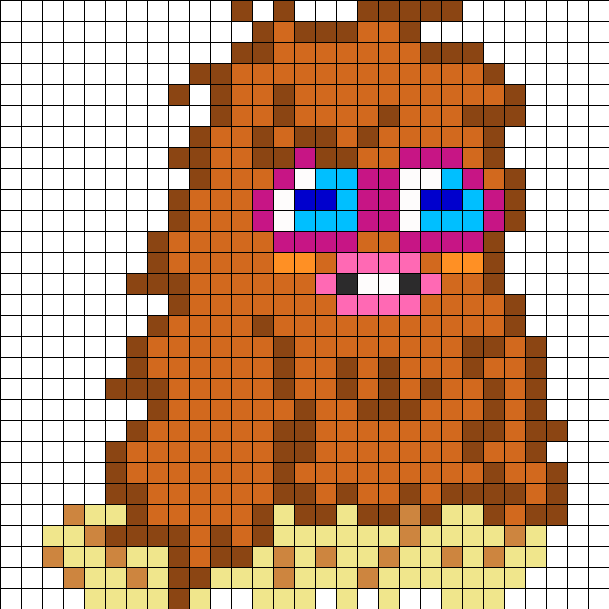 Furi Perler Bead Pattern / Bead Sprite - Moshi Monsters Pixel Art (609x609), Png Download