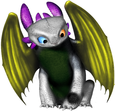 ^^^evel Toofles Wit Ranbow Pwoer^^^ - Female White Night Fury (400x387), Png Download