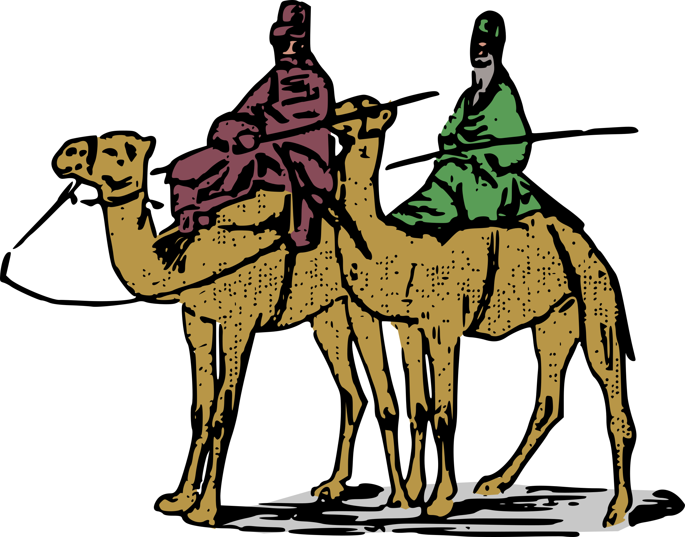Desert Camel Png Transparent Desert Camel - Animal Transport Clip Art (2400x1880), Png Download