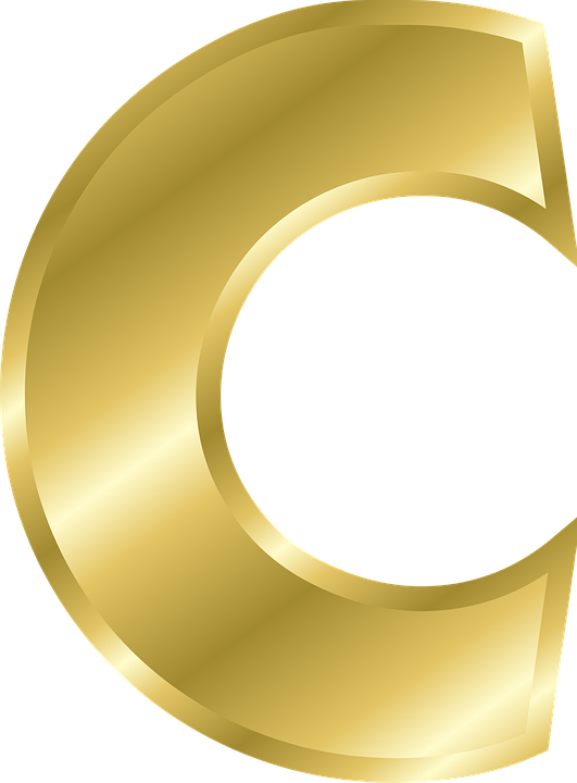 Letter C Png - Gold Letter C Png (531x720), Png Download