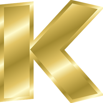 Celebrate Gold K - Gold Letter K Transparent (350x350), Png Download