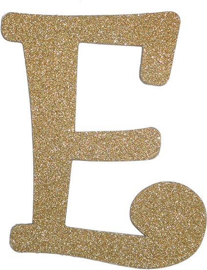 Gold Glitter Letter E (600x600), Png Download