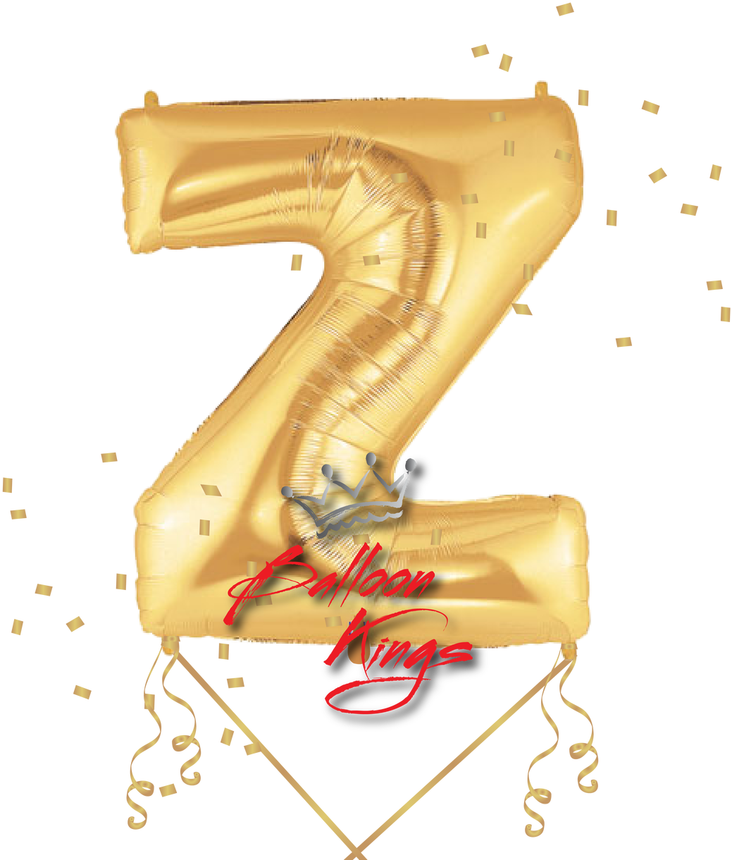 Gold Letter Z - 14'' Gold Megaloon Letter Z Foil Balloon, Air-fill (1280x1280), Png Download