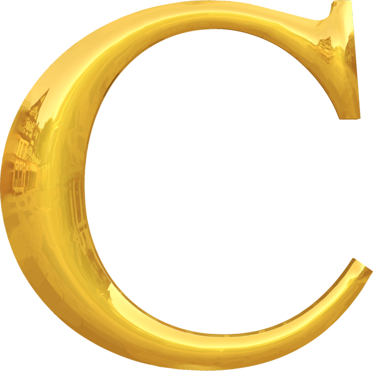 Computer Icons Letter Typeface Alphabet Download - Gold Letter C Png (754x750), Png Download