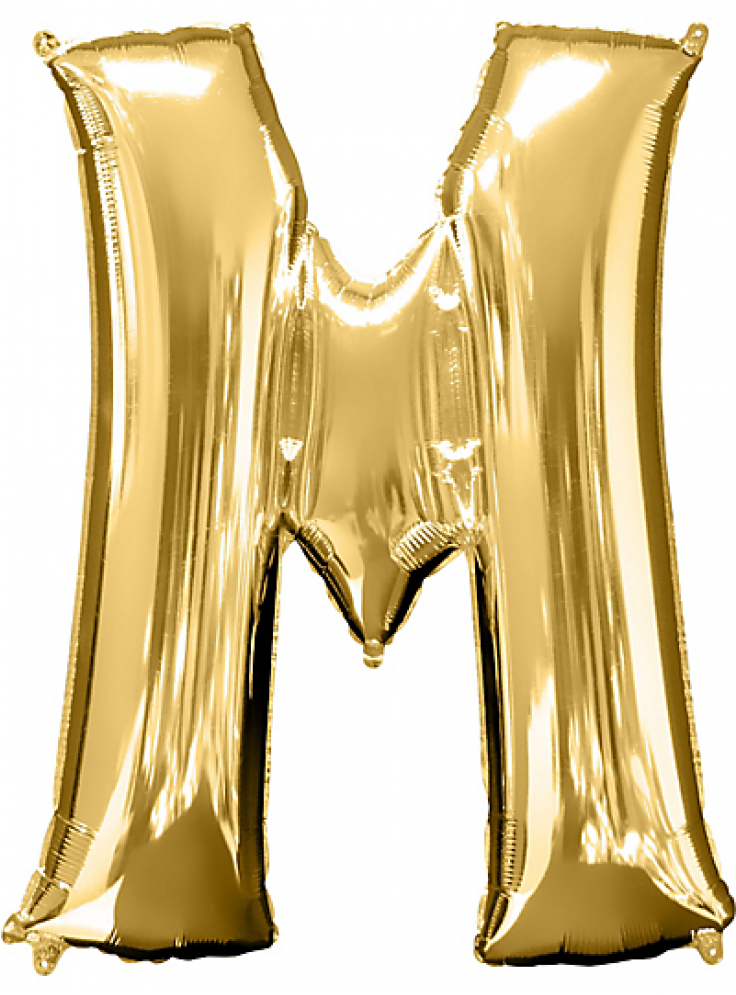 34 Inch Gold Letter M - Silver Letter M Balloon (1000x1000), Png Download