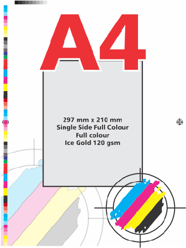 A4 Full Colour Ice Gold Letter Head - A3 Folded To A4 (500x500), Png Download