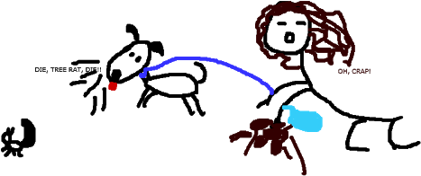 Well, A Evil Tree Rat Squirrel Ran Across The Street, - Cartoon (640x294), Png Download