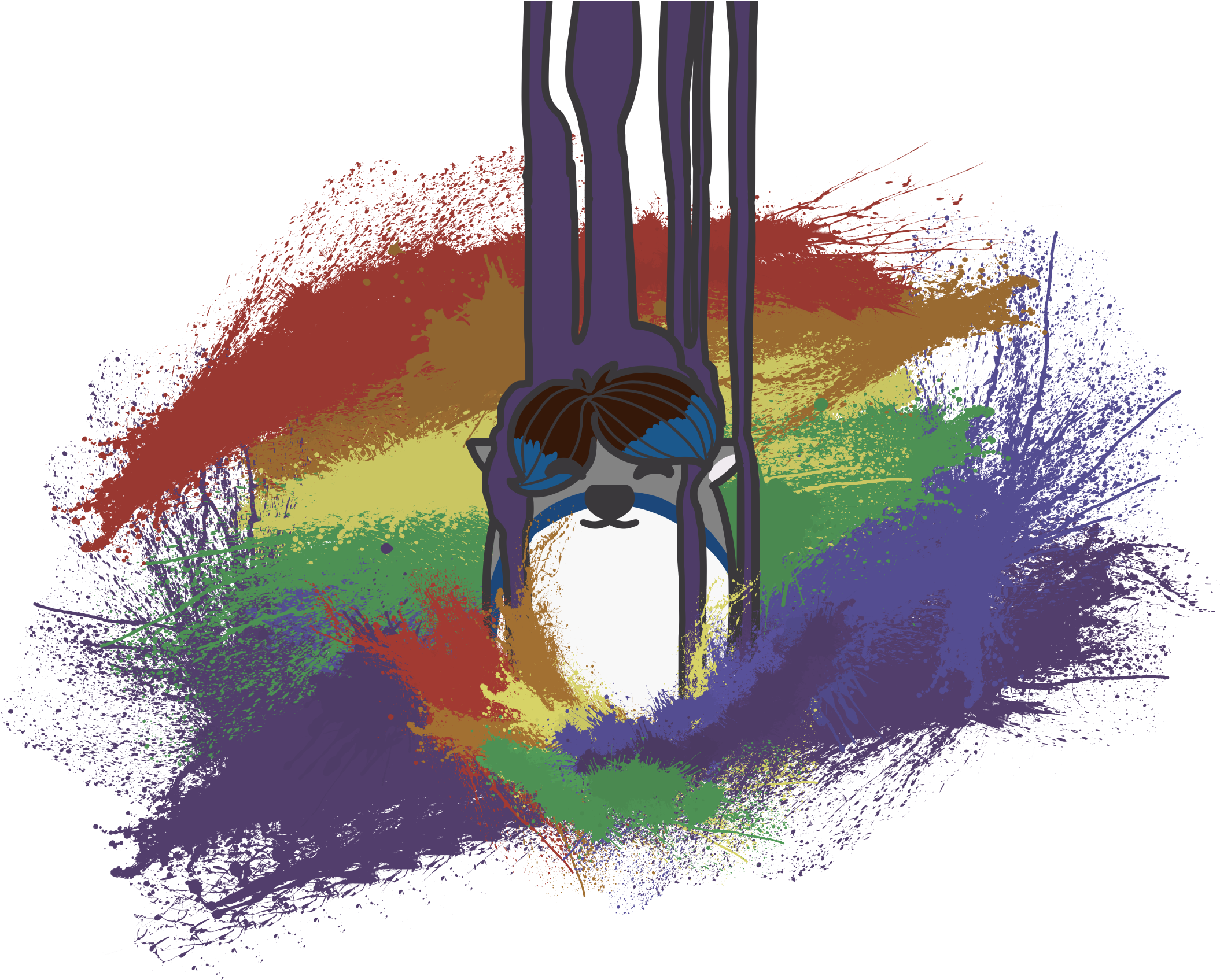 Rainbow Splatter Incatoxication - Illustration (2283x1771), Png Download