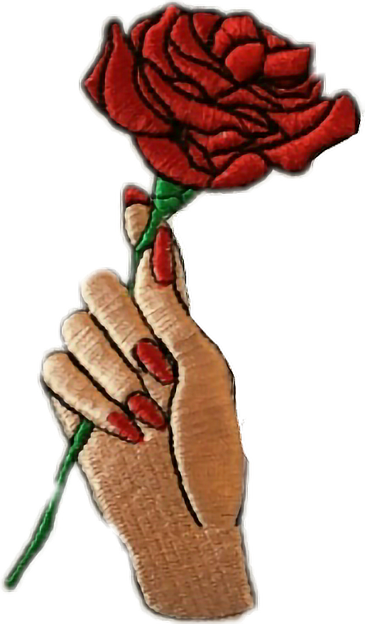 Report Abuse - Hand Holding Rose Embroidery (514x878), Png Download