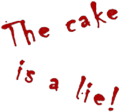 E Cake Is A Lie Roblox Portal Text Red Font Heart Love - Portal (420x420), Png Download
