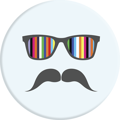 Popsockets Mustache Rainbow (508x508), Png Download