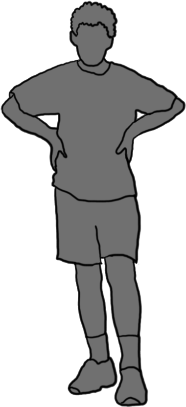 Grey Silhouette Boy Standing - Child (422x866), Png Download