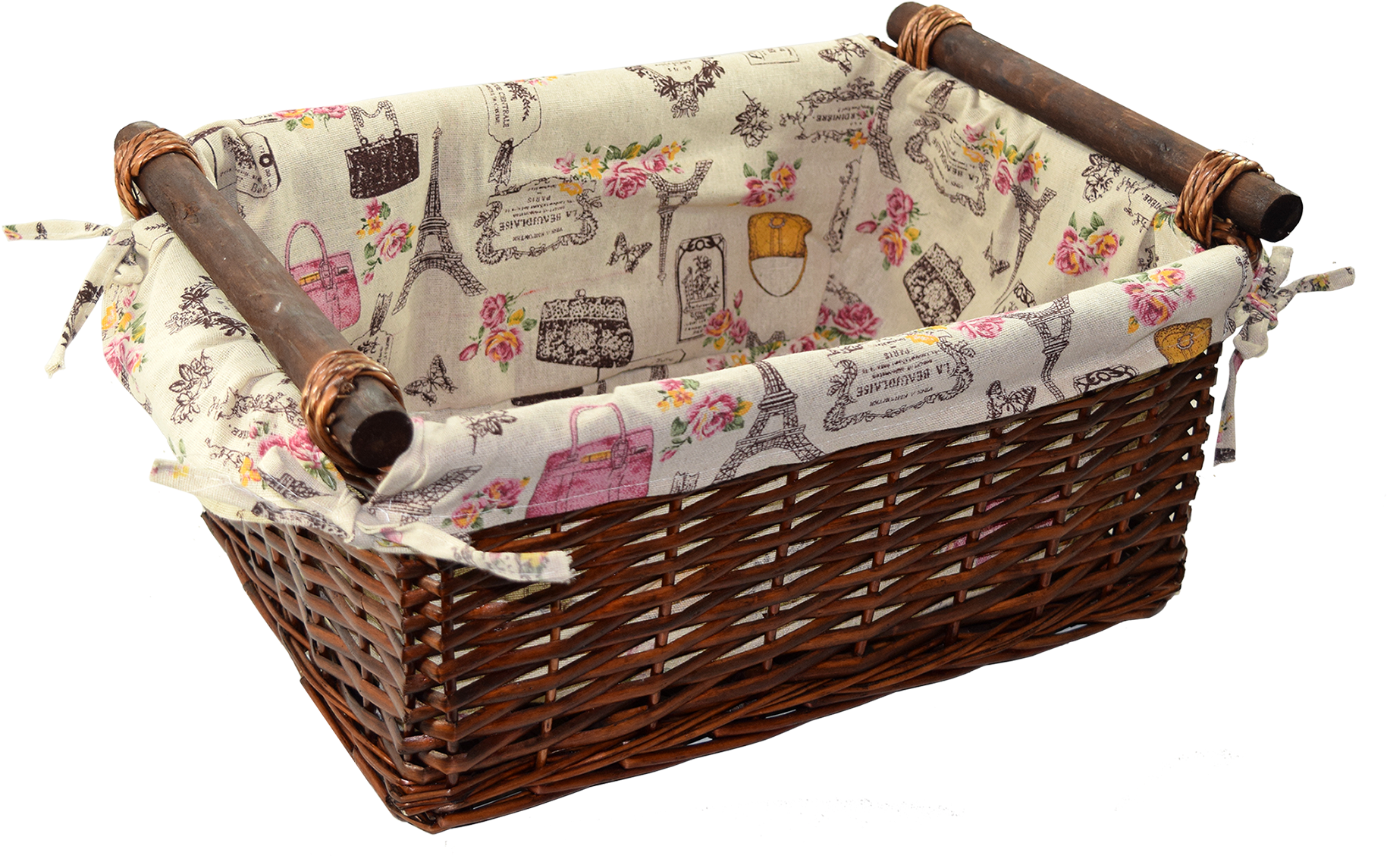 Rustic Paris Wicker Basket - Basket (2000x2000), Png Download