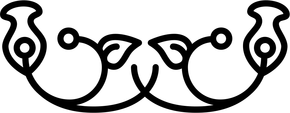 Floral Bell Design With Leaves And Curls Comments - Floral Design (981x382), Png Download