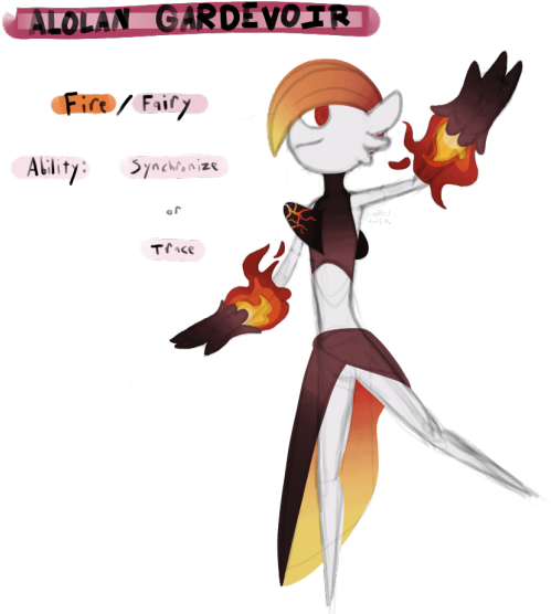 “ When The First Ralts Were Brought To Alola, They - Gardevoir (500x568), Png Download