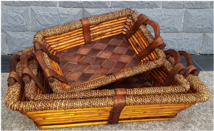 Cbf701ts Smallest In Set Of 3 Rectangular Willow, Wood - Basket (300x400), Png Download