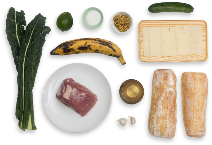 Cuban Sandwiches With Sweet Plantain & Kale Salad - Cuban Sandwich (700x477), Png Download