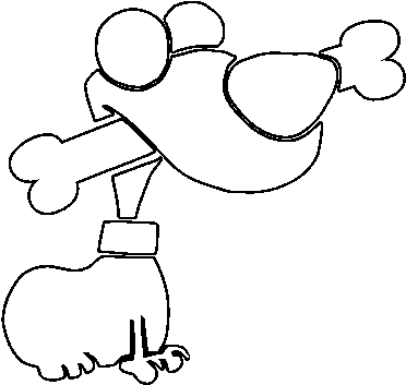 Dibujo De Perrito Con Un Hueso Para Colorear - Drawing (600x470), Png Download