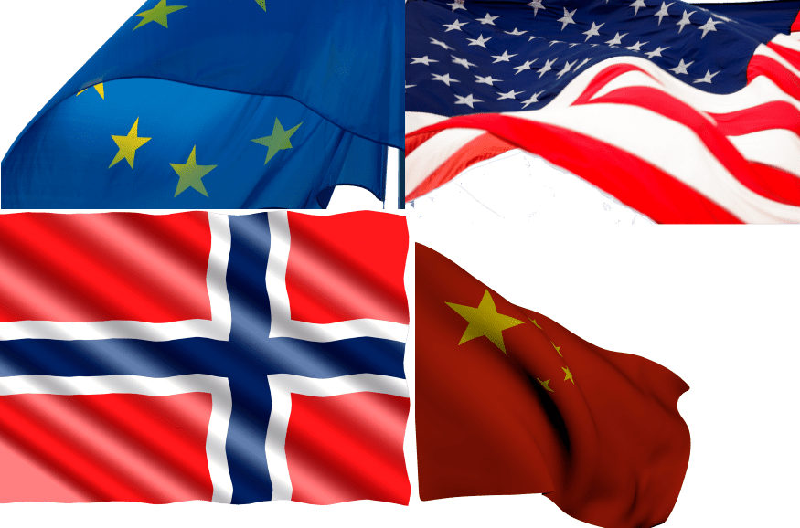 Eu Usa Trade War, Trump China Norway Flags - Things More Popular Than Hillary Clinton (875x578), Png Download