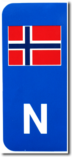 Decal Norwegian Flag For Eu-plate - Flag (400x320), Png Download