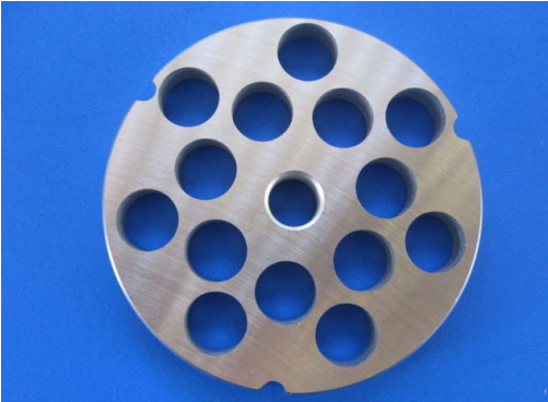 #32 5/8" Stainless Meat Grinder Plate Screen For Hobart - - Lem Products #10 Stainless Steel Clamp-on Hand Grinder (500x500), Png Download