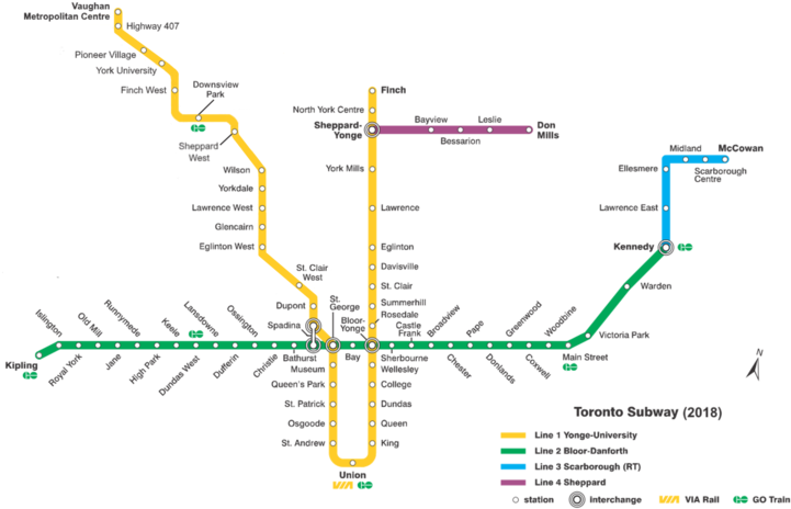 Between Finch And Vaughan Metro Centre Via Union - Toronto Subway Line Eglinton (750x500), Png Download