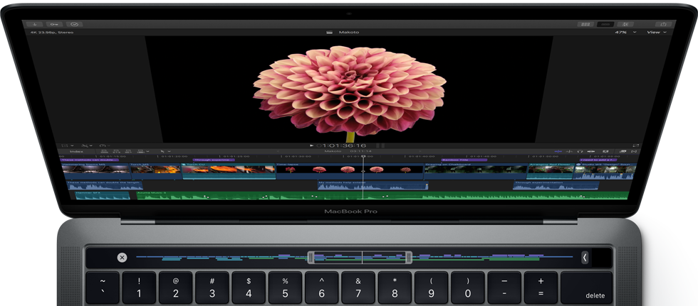 In This Article, We'll Survey Thunderbolt 3 And Usb-c - Final Cut Pro Touch Bar (980x431), Png Download