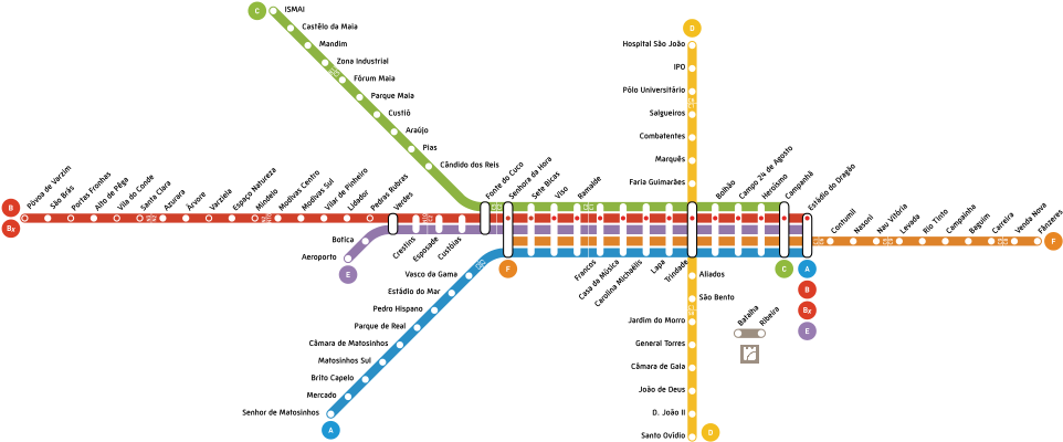 Network Overview - - Mapa De Metro Oporto (1000x417), Png Download