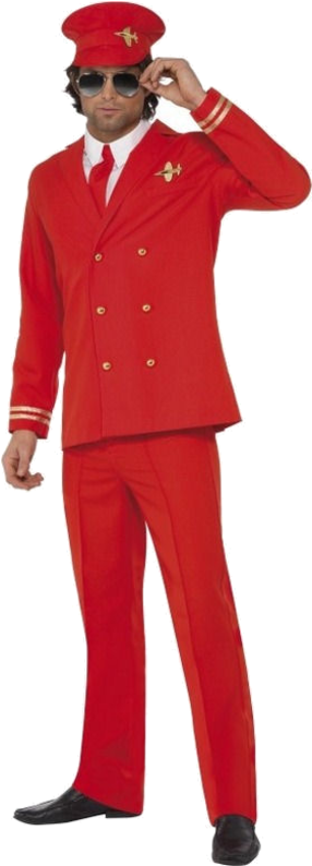 High Flyer Red Pilot Costume - Fancy Dress Outfits For Couples (500x793), Png Download
