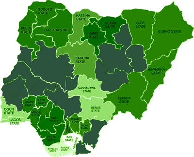 Naijajablog Has Compiled A List Of The Most Recent, - Map Of Nigeria Png (400x324), Png Download